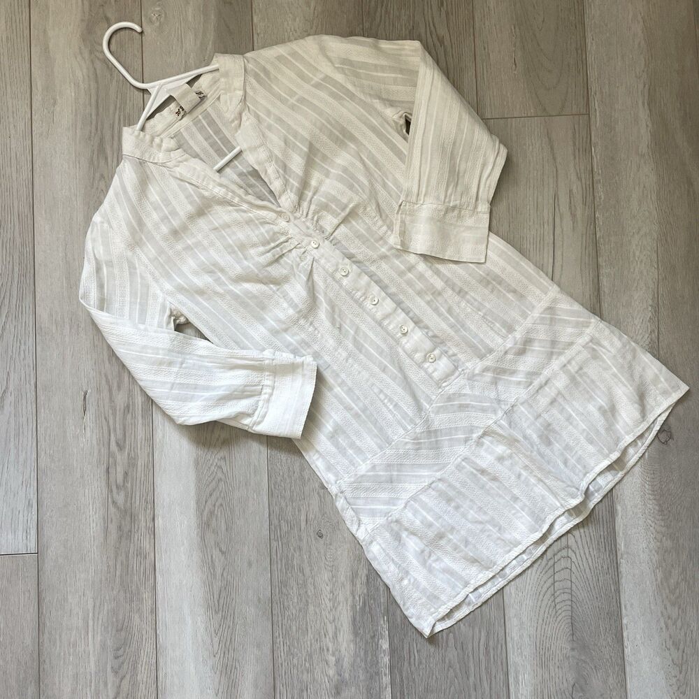 Forever 21 Tunic striped ruched mini womens White small office siren y2k vintage
